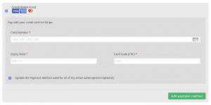 input card details