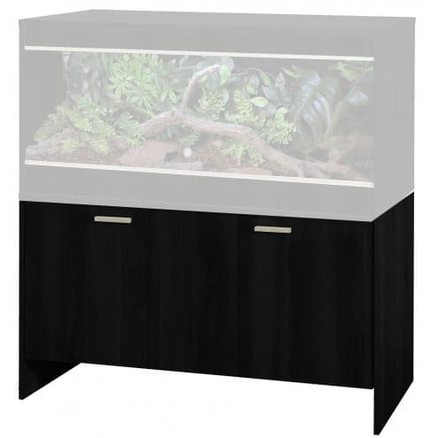 an image of the Vivexotic retihome AAL bearded dragon vivarium cabinet in black with the vivarium greyed out